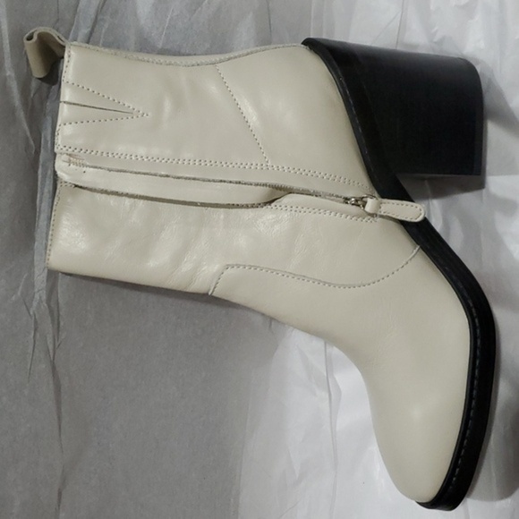 Steve Madden Lina bone leather chunky heel square toe ankle‎ boots size 11 new - Picture 5 of 11